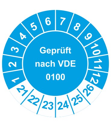 Prüfplaketten 'Geprüft nach VDE 0100'