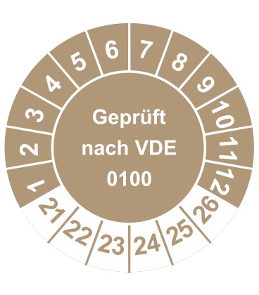 Prüfplaketten 'Geprüft nach VDE 0100'