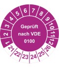 Prüfplaketten 'Geprüft nach VDE 0100'