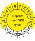 Prüfplaketten 'Geprüft nach VDE 0100'