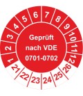 Prüfplaketten 'Geprüft nach VDE 0701-0702'