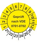 Prüfplaketten 'Geprüft nach VDE 0701-0702'