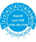 Prüfplaketten 'Geprüft nach VDE 0105-100:2009'