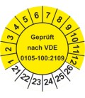 Prüfplaketten 'Geprüft nach VDE 0105-100:2009'