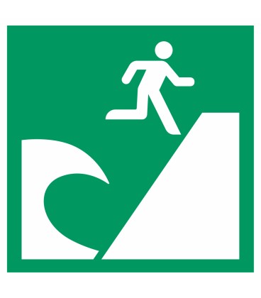 Aufkleber "Tsunami-Evakuierungsgebiet"