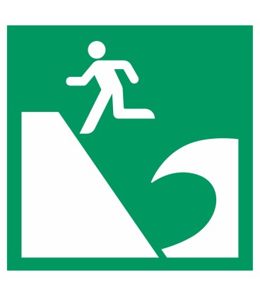 Aufkleber "Tsunami-Evakuierungsgebiet"