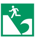 Aufkleber "Tsunami-Evakuierungsgebiet"