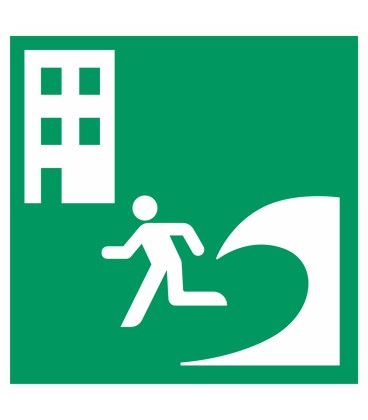 Aufkleber "Tsunami-Evakuierungsgebäude"