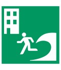 Aufkleber "Tsunami-Evakuierungsgebäude"