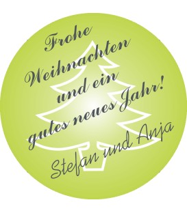 Grüne Weihnachtsaufkleber – Modern