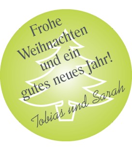 Grüne Weihnachtsaufkleber – Traditionell