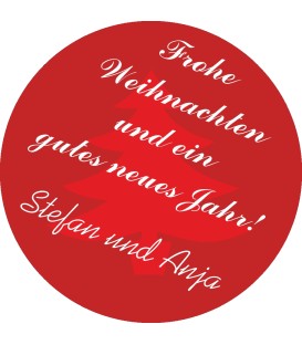 Rote Weihnachtsaufkleber – Modern