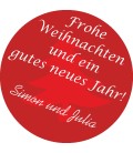 Rote Weihnachtsaufkleber – Klassisch