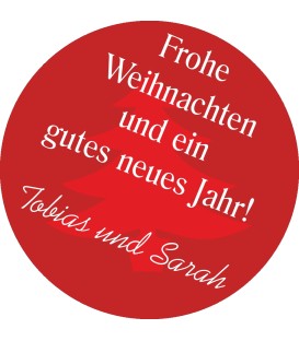 Rote Weihnachtsaufkleber – Traditionell