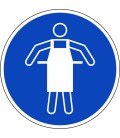 Aufkleber 'Schutzschürze benutzen'