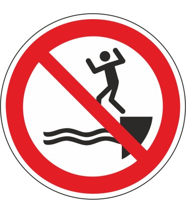 Schilder "Ins Wasser springen verboten"