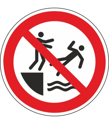 Schilder "Ins Wasser stoßen verboten"