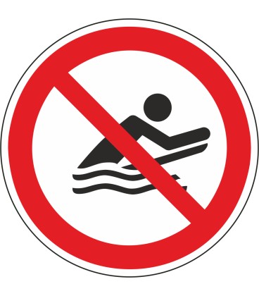 Schilder "Bodyboarden verboten"
