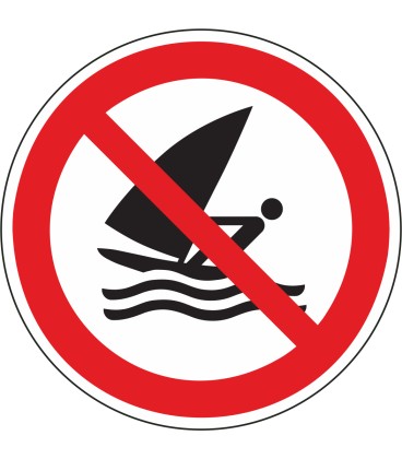 Aufkleber "Windsurfen verboten"
