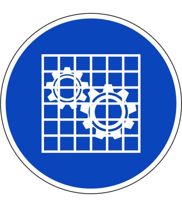 Aufkleber "Absperrung prüfen"
