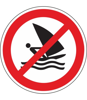 Aufkleber "Windsurfen verboten"