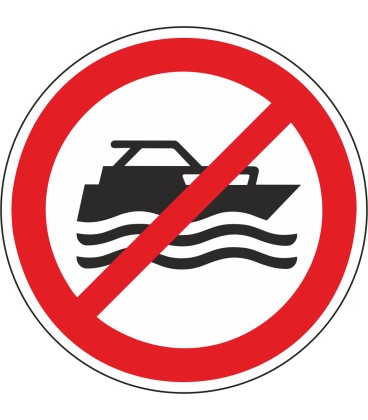 Aufkleber "Maschinenbetriebene Boote verboten"