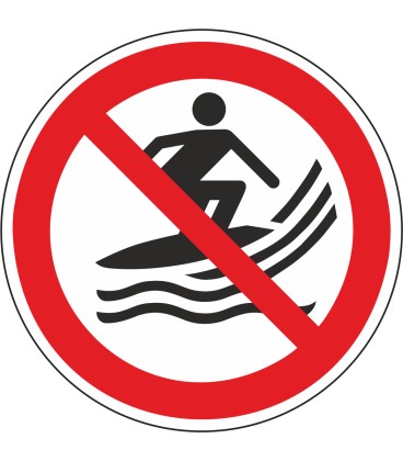 Aufkleber "Surfen verboten"