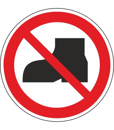 Aufkleber "Tragen von Straßenschuhen verboten"