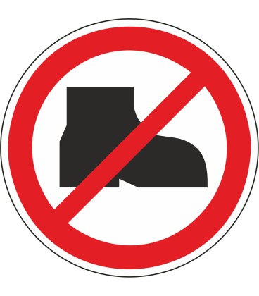 Aufkleber "Tragen von Straßenschuhen verboten"