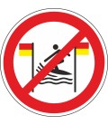 Aufkleber "Surfen zwischen rot-gelber Flagge verboten"