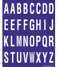 Buchstabenaufkleber, Blau - Weiß, Alphabet