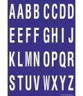Buchstabenaufkleber, Blau - Weiß, Alphabet