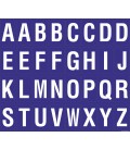 Buchstabenaufkleber, Blau - Weiß, Alphabet