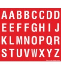 Buchstabenaufkleber, Rot - Weiß, Alphabet