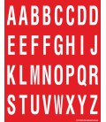 Buchstabenaufkleber, Rot - Weiß, Alphabet
