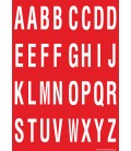 Buchstabenaufkleber, Rot - Weiß, Alphabet