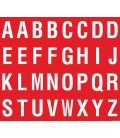 Buchstabenaufkleber, Rot - Weiß, Alphabet