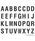 Buchstabenaufkleber, Weiß - Schwarz, Alphabet