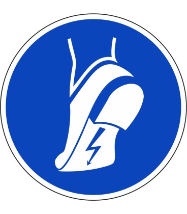 Aufkleber "Antistatisches Schuhwerk benutzen"