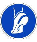 Aufkleber "Antistatisches Schuhwerk benutzen"