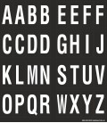 Buchstabenaufkleber, Schwarz - Weiß, Alphabet