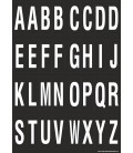 Buchstabenaufkleber, Schwarz - Weiß, Alphabet