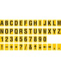 Buchstabenaufkleber, Gelb - Schwarz, identischer Buchstabe
