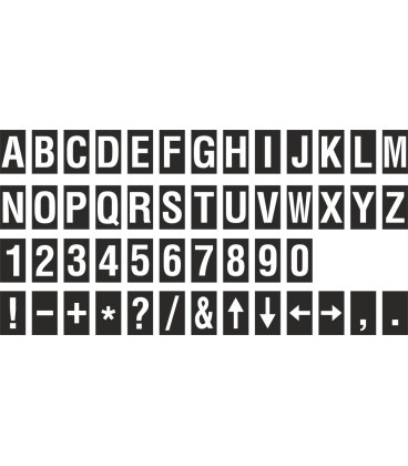Buchstabenaufkleber, Schwarz - Weiß, identischer Buchstabe