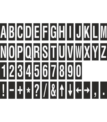 Buchstabenaufkleber, Schwarz - Weiß, identischer Buchstabe