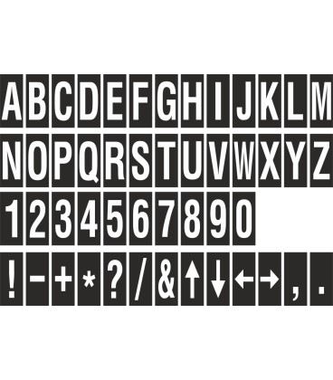 Buchstabenaufkleber, Schwarz - Weiß, identischer Buchstabe