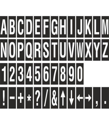 Buchstabenaufkleber, Schwarz - Weiß, identischer Buchstabe