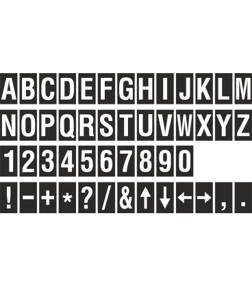 Buchstabenaufkleber, Schwarz - Weiß, identischer Buchstabe