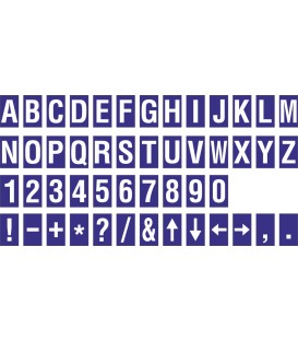 Buchstabenaufkleber, Blau - Weiß, identischer Buchstabe
