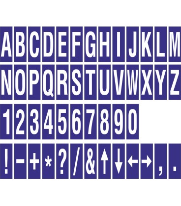 Buchstabenaufkleber, Blau - Weiß, identischer Buchstabe